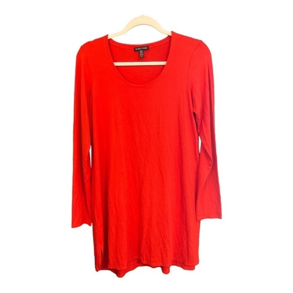 Eileen Fisher Red Tunic Top Size S/P A1 - Picture 1 of 3